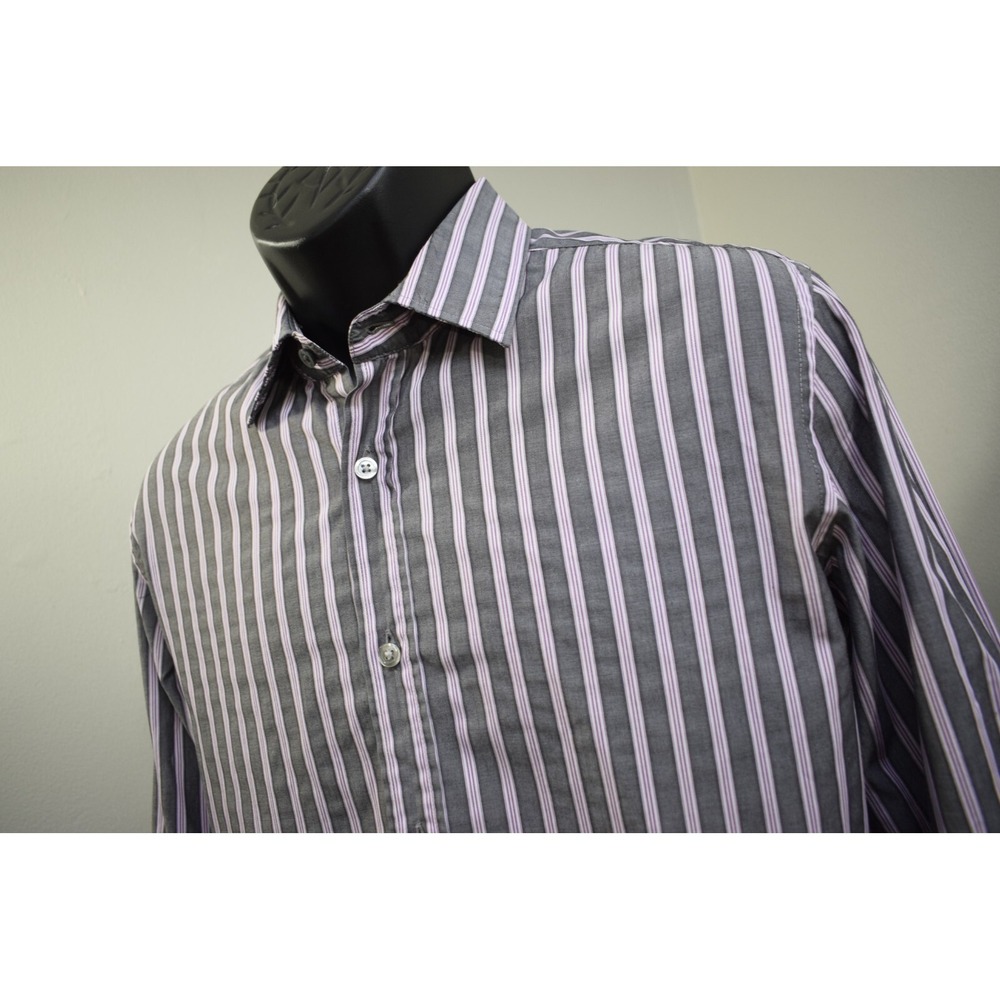 HUGO BOSS Lex Dress Shirt Striped Long Sleeve Button Up Mens Size Large